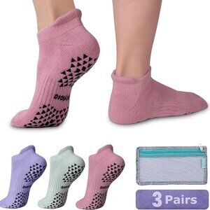 Hylaea Unisex Non Slip Socks with Grip - 3 pairs